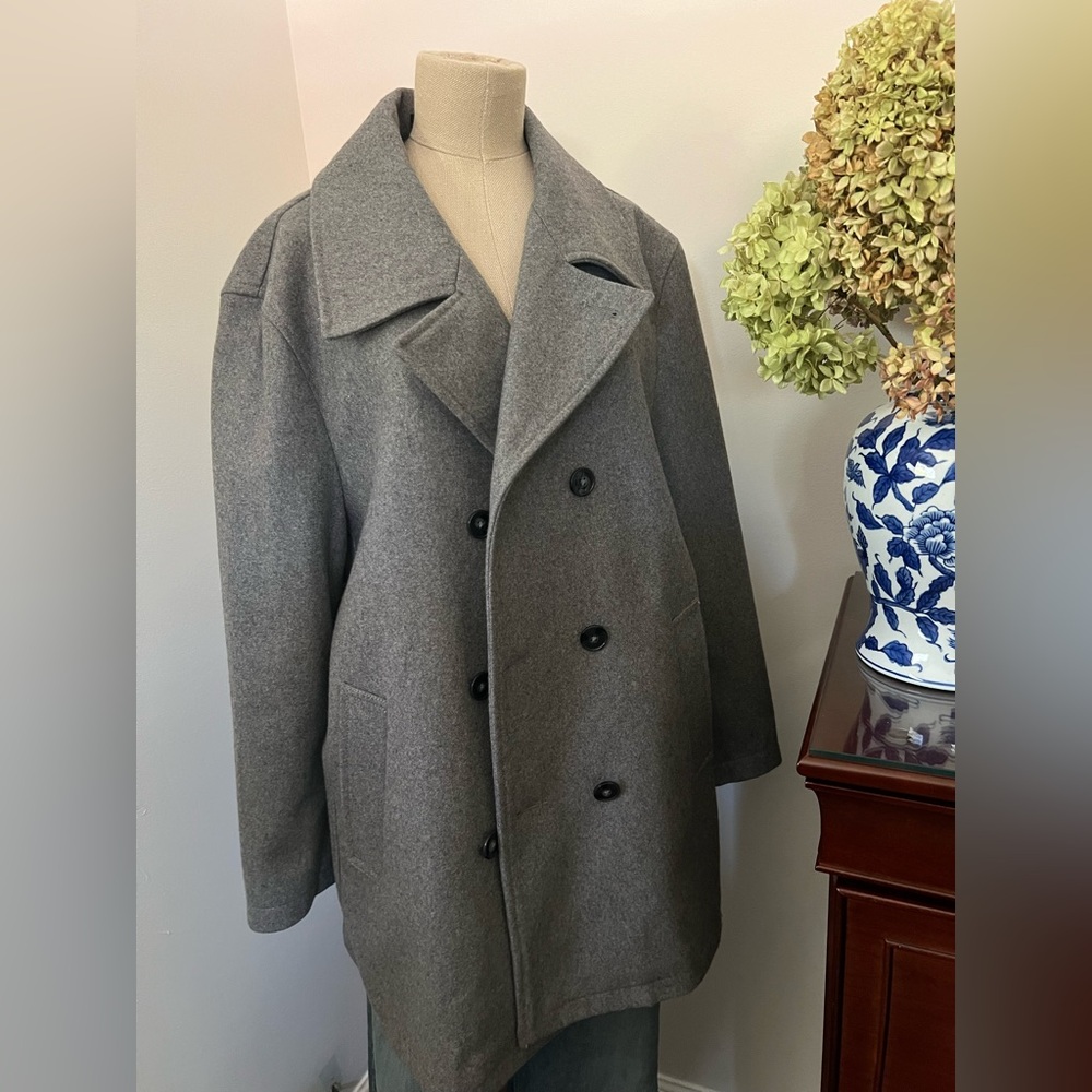 CALVIN KLEIN Vintage Wool Pea Coat, size 42R